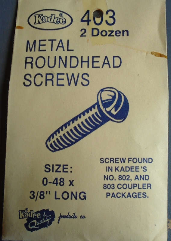 KADEE HO SCALE - 403 METAL ROUNDHEAD SCREWS, 0-48 X 3/8" LONG, 2 DOZEN, IN PKT