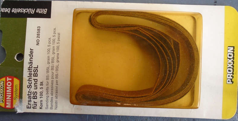 PROXXON - 28583 5 X SANDING BELTS FOR BS/BSL 100 GRAIN - NEW OLD STOCK,CARDED