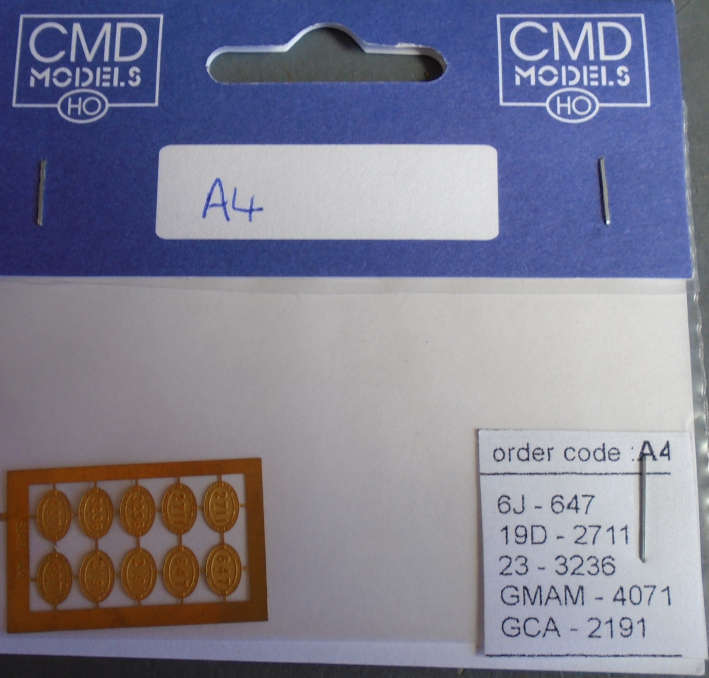 CMD HO SCALE - SAR STEAM LOCO NUMBER PLATES A4