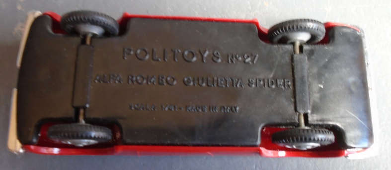 POLITOYS MICROMINIATURE - RARE ALFA ROMEO GIULIETTASPIDER, PLASTIC MODEL, BOXED