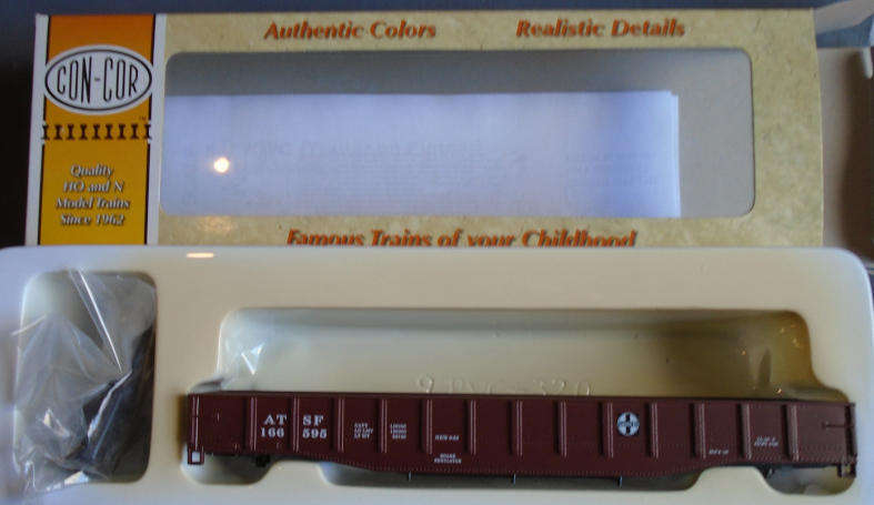 CON-COR HO SCALE - SANTA FE 54' GONDOLA KIT , BOXED