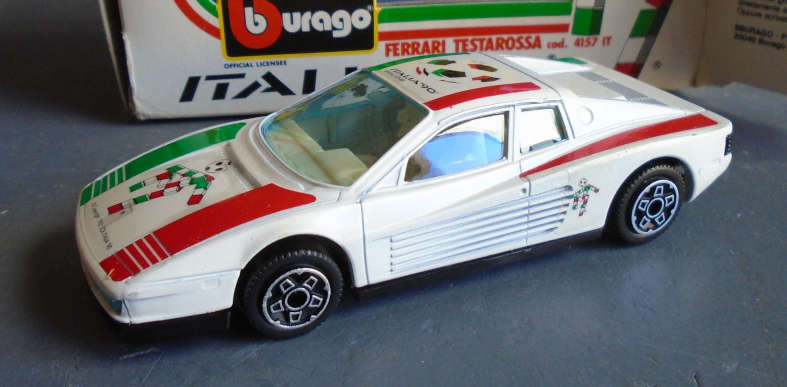 BBURAGO 1/43 SCALE - ITALIAN WORLD SOCCER CUP, FERRARI TESTAROSA - BOXED