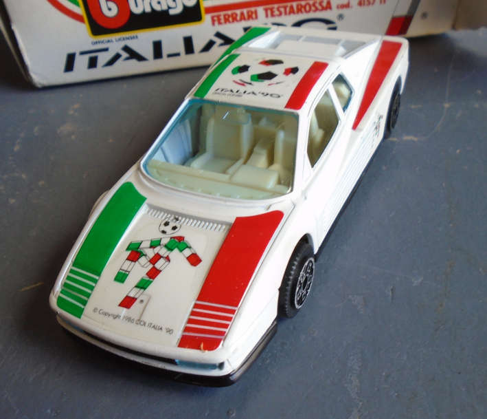 BBURAGO 1/43 SCALE - ITALIAN WORLD SOCCER CUP, FERRARI TESTAROSA - BOXED