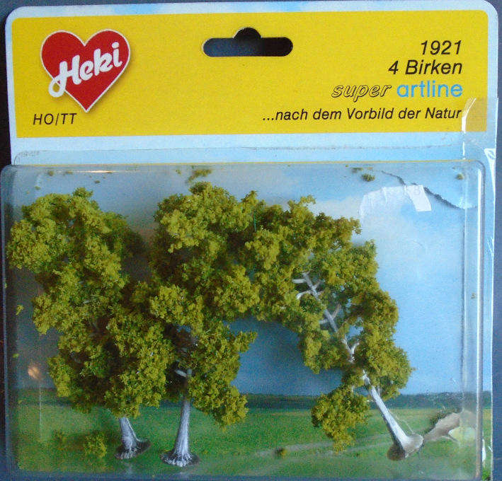 HEKI HO SCALE - 3 X BIRCH TREES, 100mm, CARDED