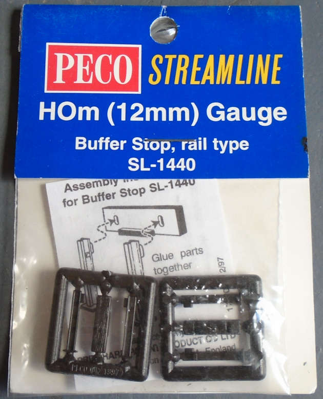 PECO HOm (12mm) SCALE - BUFFER STOP RAIL TYPE, IN PKT