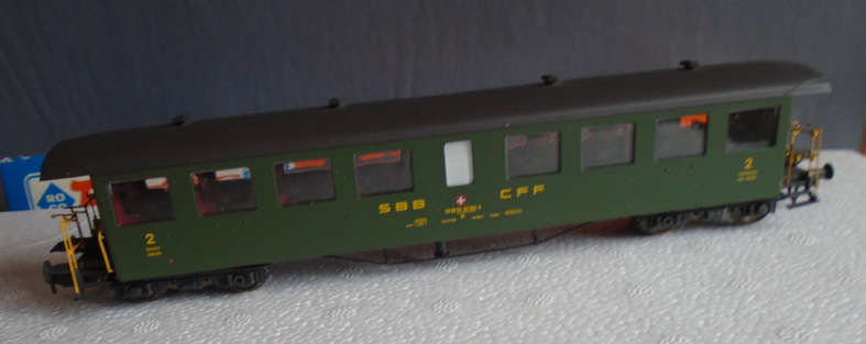 ROCO HO SCALE - SBB CFF BALCONY 2nd CLASS PASSENGER COACH, BOXED