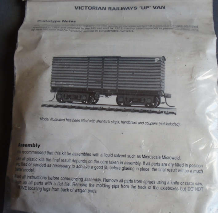 STEAM ERA MODEL HO SCALE - VICTORIAN RAILWAYS "UP" VAN, BAGGED