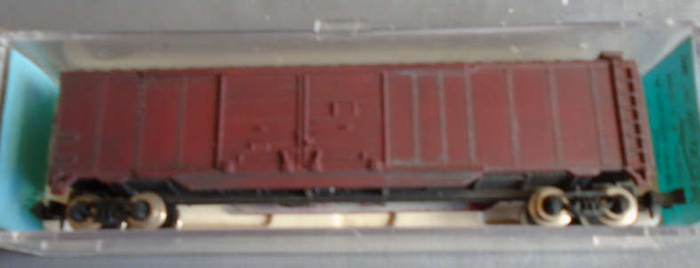 ATLAS N SCALE - 50' DOUBLE DOOR BOX CAR, WEATHERED, BOXED