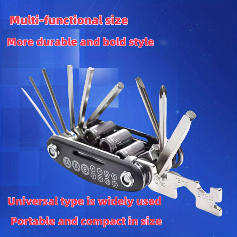 Portable 16 In 1 Stainless Steel Folding Multi-Tool