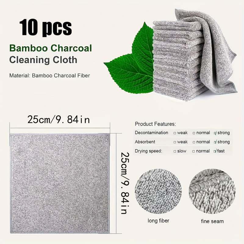10 Pack Super Absorbent Microfiber Cleaning Cloths