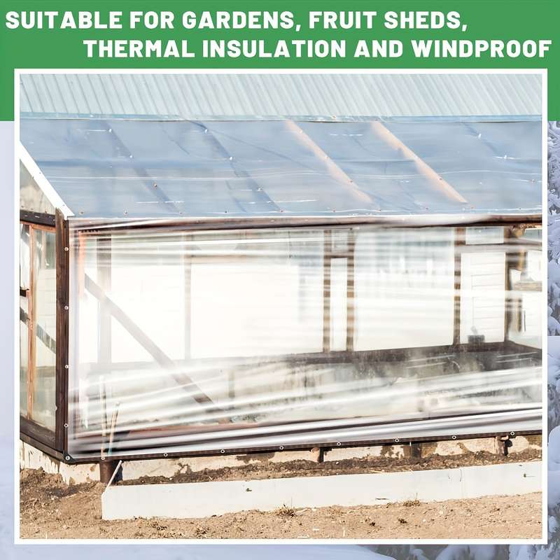 1 Piece Of Transparent Waterproof Tarpaulin With Cable Loop
