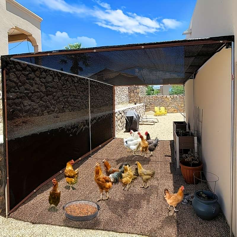 1 x Black Uv Protection Fabric Garden Awning With Dust Proof Shade Net