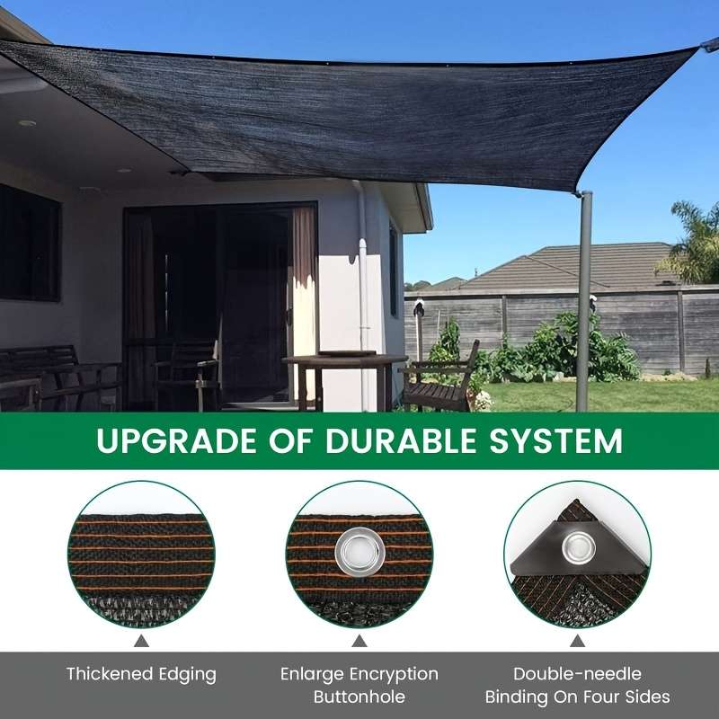 1 x Black Uv Protection Fabric Garden Awning With Dust Proof Shade Net