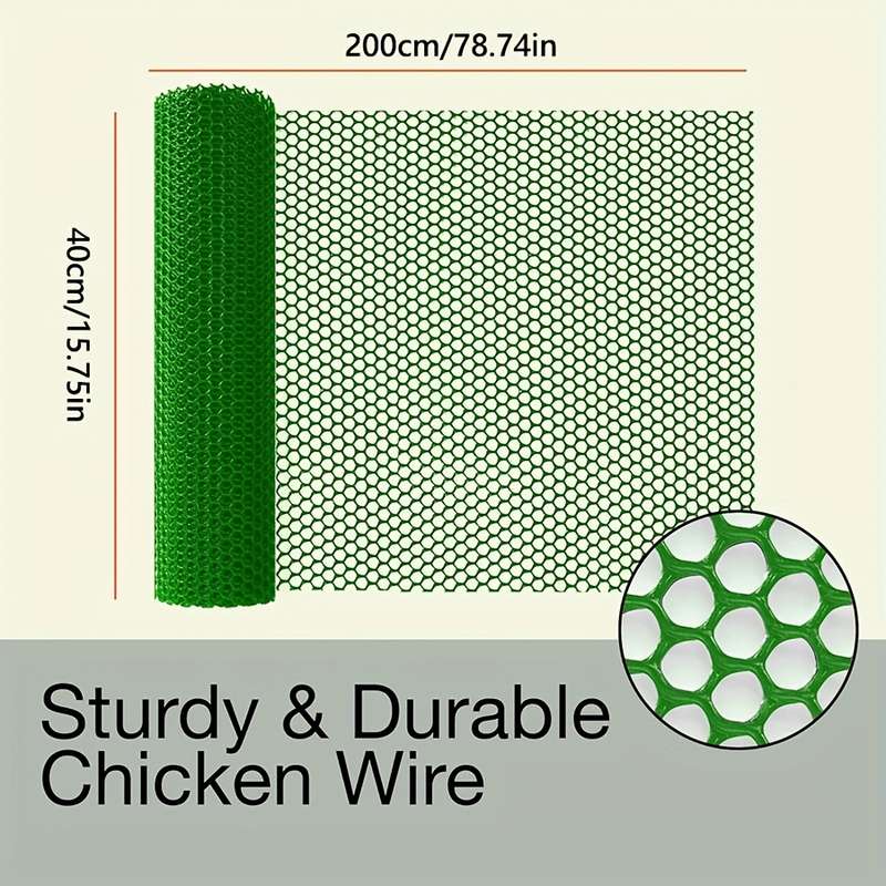 1 Piece Of Durable Green Plastic Mesh Fence