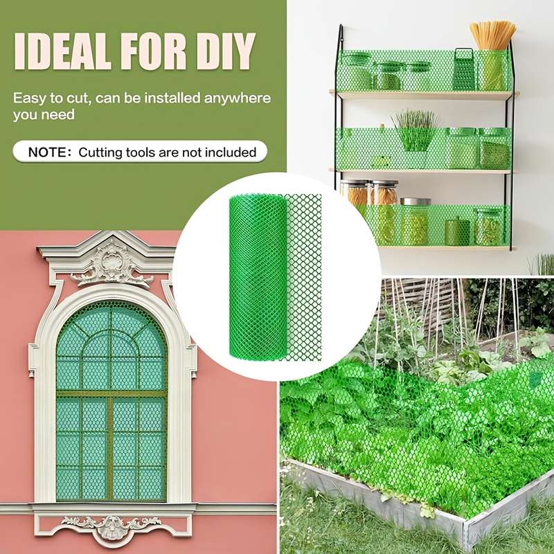 1 Piece Of Durable Green Plastic Mesh Fence