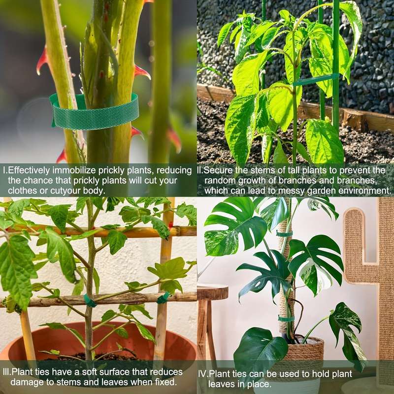 50 Pieces Reusable 6 Inch Adjustable Non-Slip Nylon Plant Ties