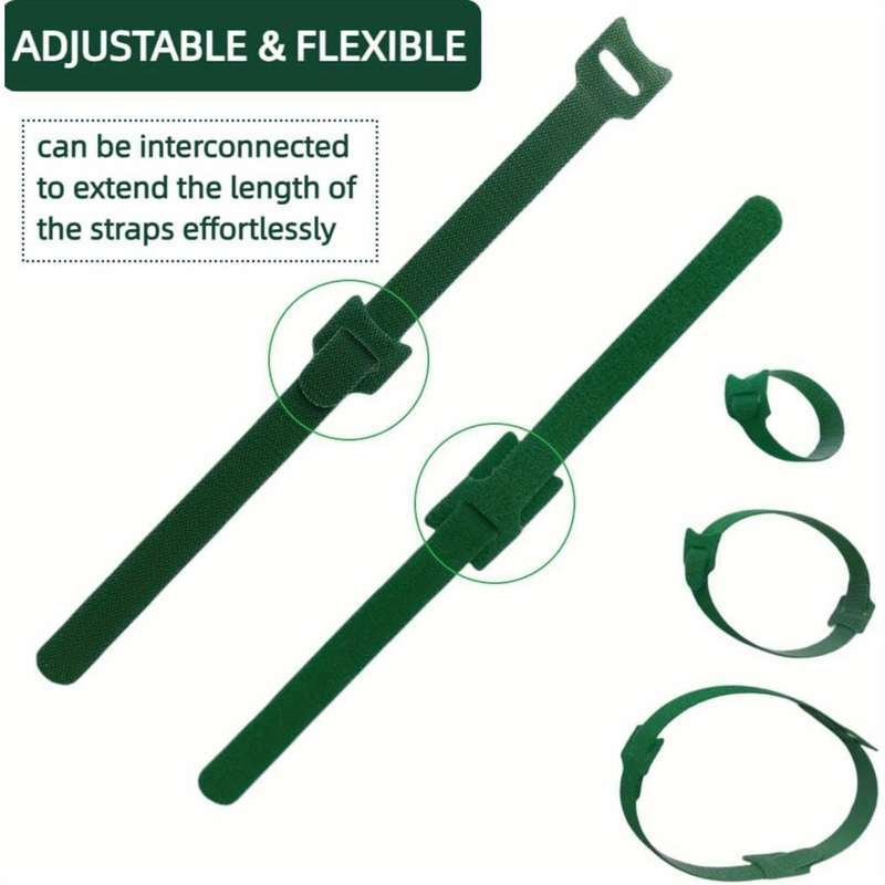 50 Pieces Reusable 6 Inch Adjustable Non-Slip Nylon Plant Ties