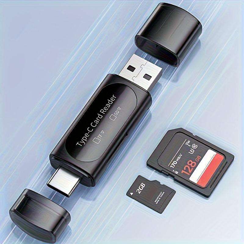 4-in-1 High-Speed USB Type C/USB A Dual Slot Memory Card Reader