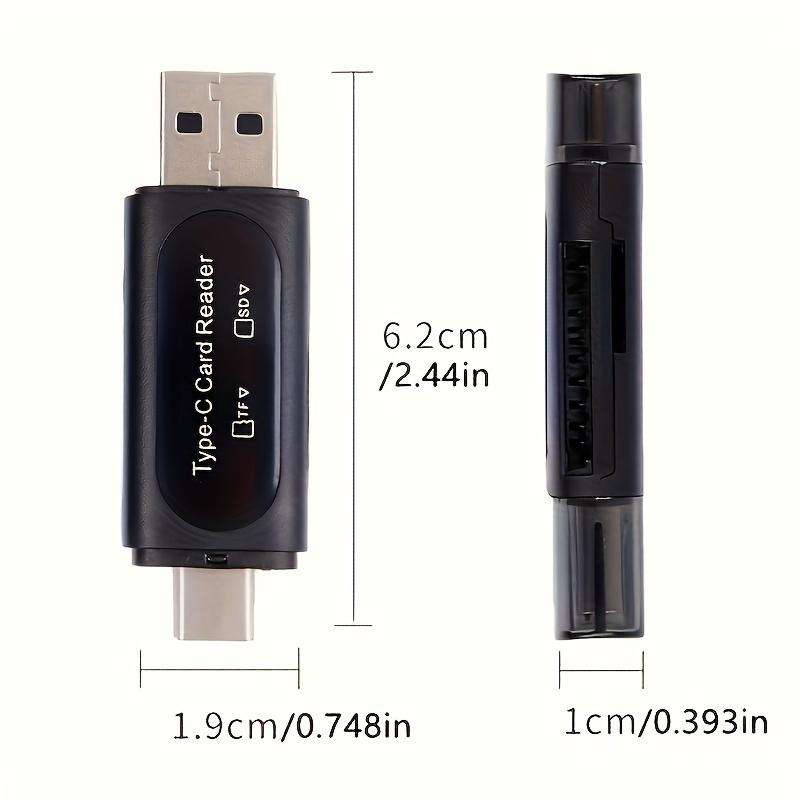 4-in-1 High-Speed USB Type C/USB A Dual Slot Memory Card Reader