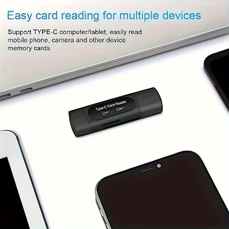 4-in-1 High-Speed USB Type C/USB A Dual Slot Memory Card Reader