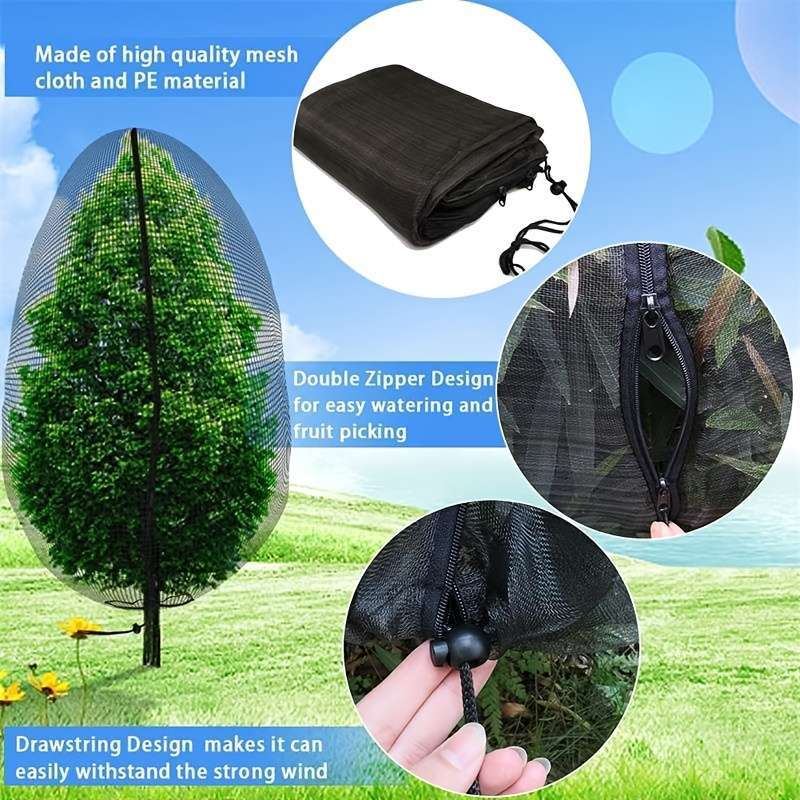 Heavy Duty Black Garden Net With Drawstring And Double Zipper