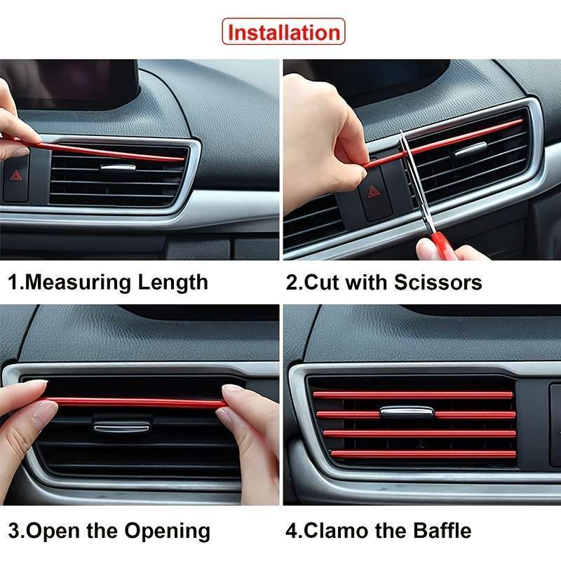 10 Pack 20cm Car Air Conditioner Vent Decorative Strips