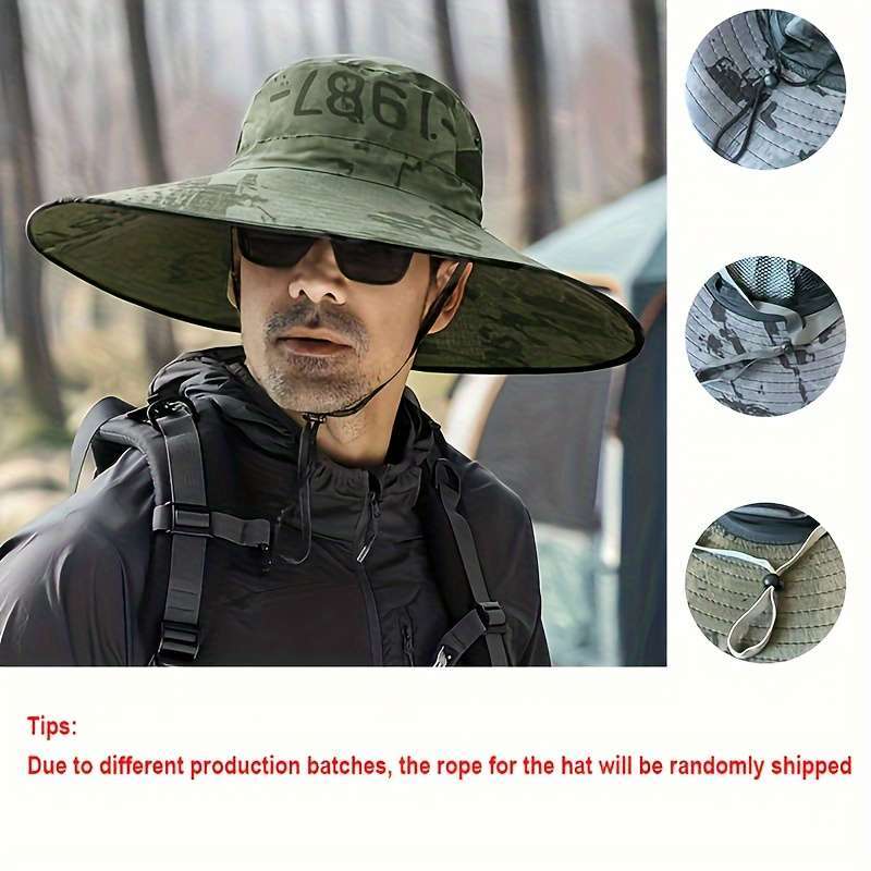 1 Pack Bucket Hat Men Wide Brim Sun Hat Waterproof Breathable Bucket Hat
