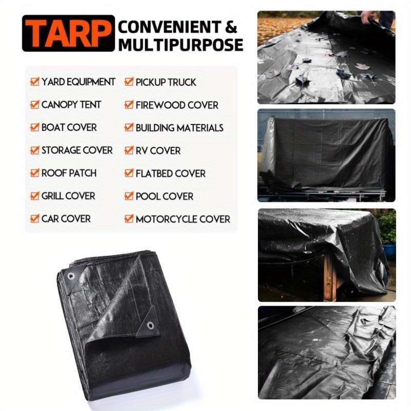 Heavy Duty Black Tarpaulin