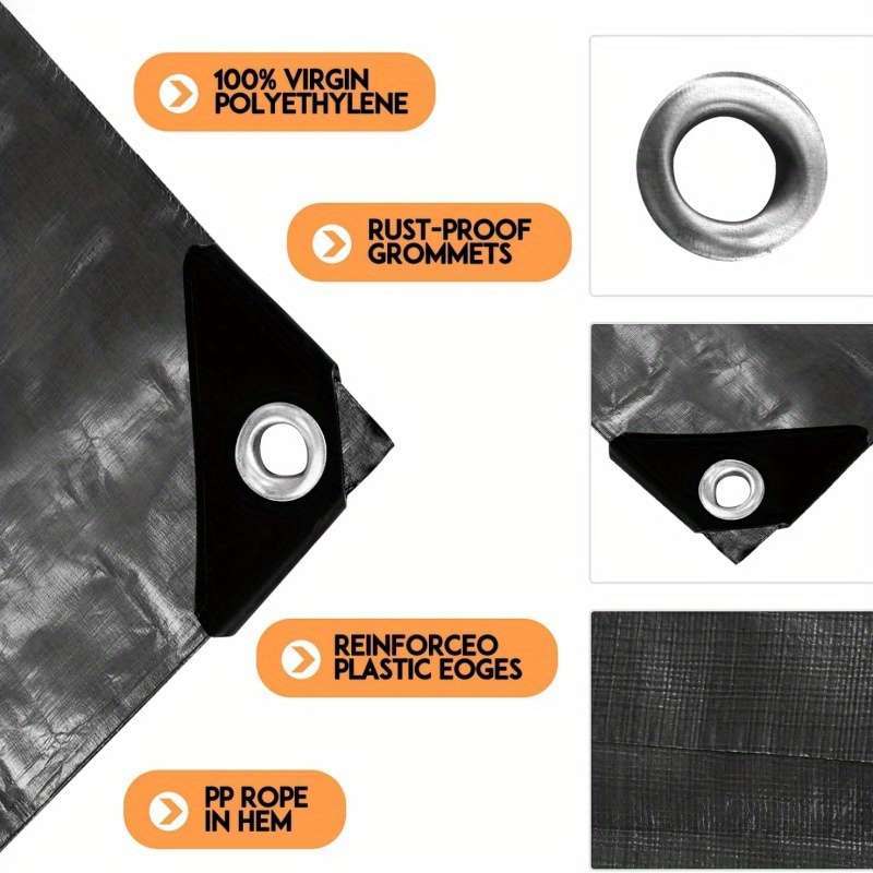 Heavy Duty Black Tarpaulin
