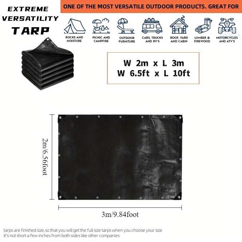Heavy Duty Black Tarpaulin