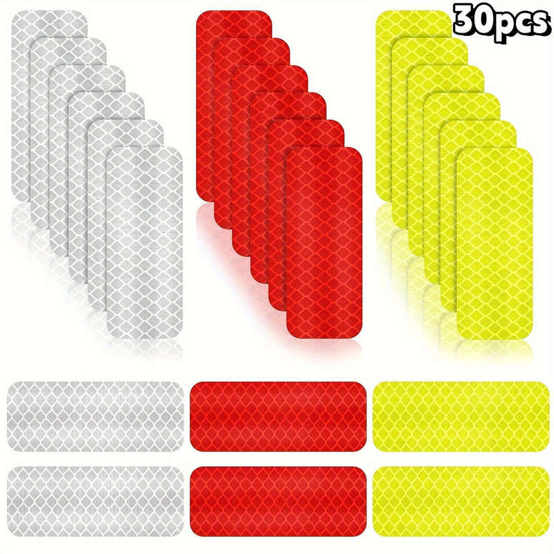 30 High-Visibility Reflective Safety Stickers