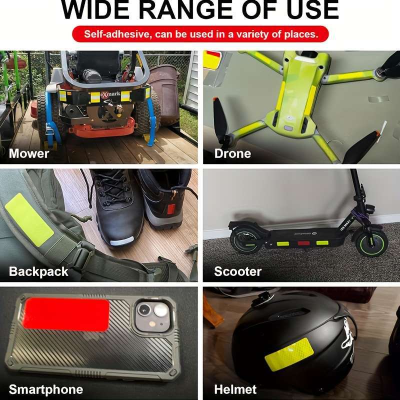 30 High-Visibility Reflective Safety Stickers