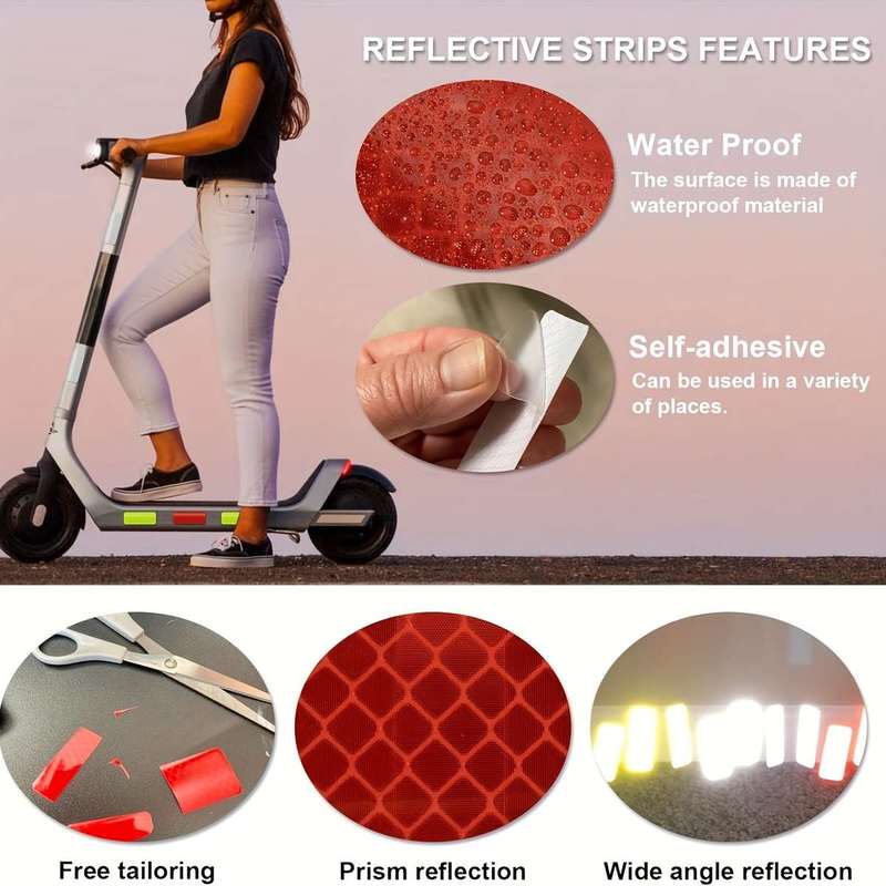30 High-Visibility Reflective Safety Stickers