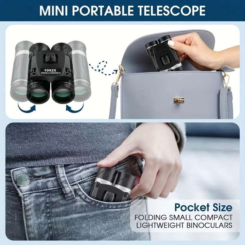 1pc 10x Upgraded HD Portable Zoom Binoculars