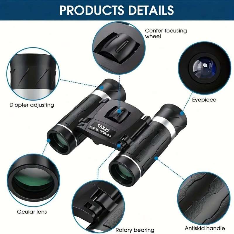 1pc 10x Upgraded HD Portable Zoom Binoculars