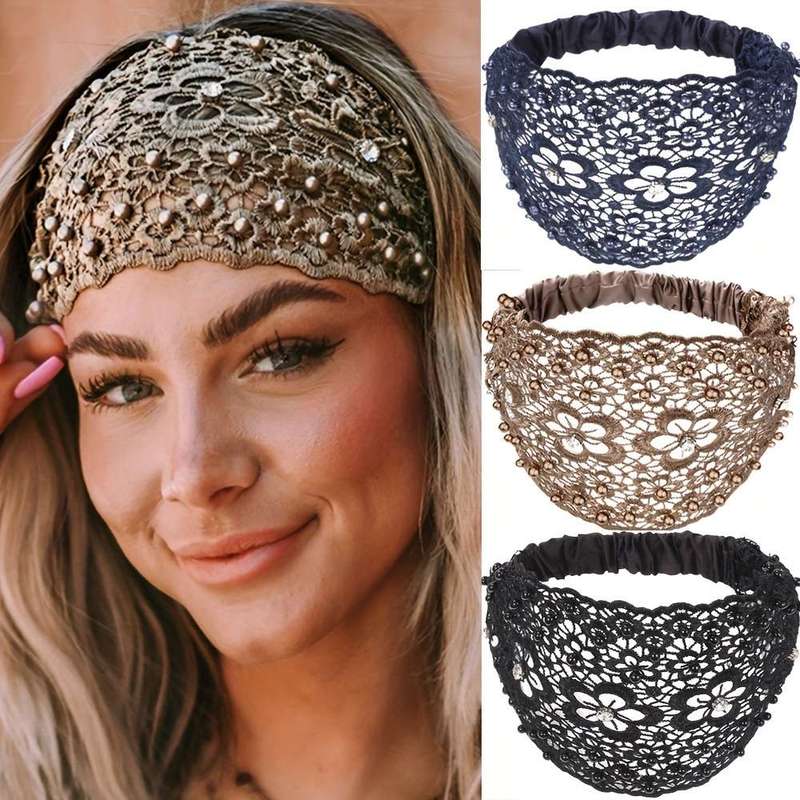 Elegant Boho Wide Lace Headband