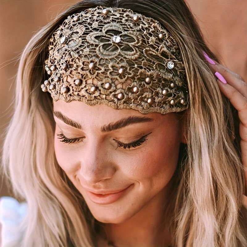 Elegant Boho Wide Lace Headband