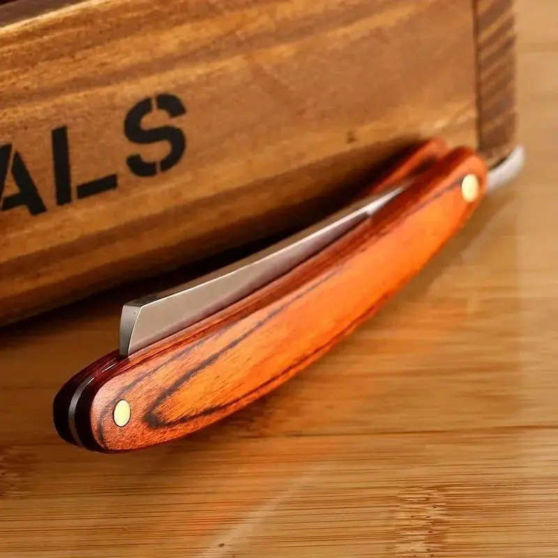 Retro Folding Wooden Handle Old Fashioned Razor