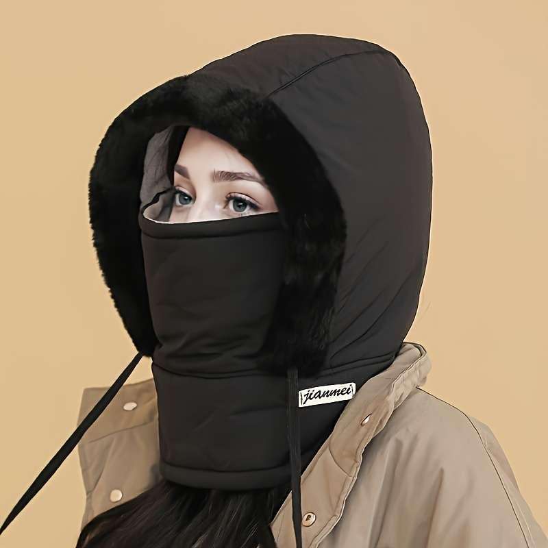 1 Pack Winter Warm Fleece Lined Knit Fabric Polyester Hat