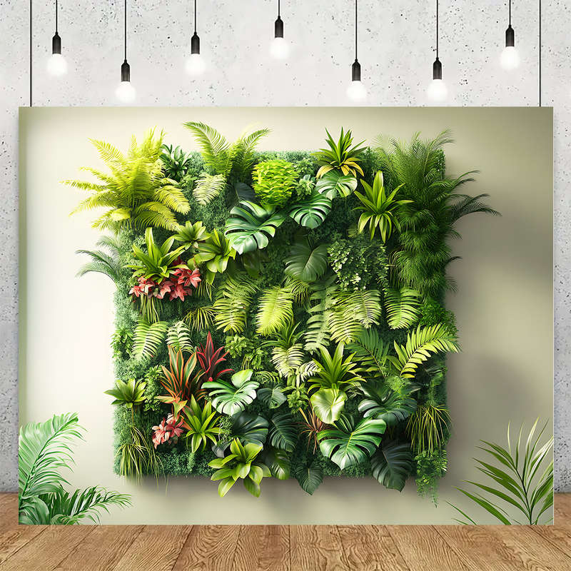 Green Leaves Vertical Garden Wall Banner