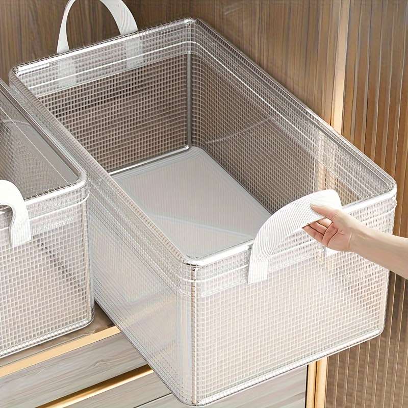 1pc Foldable Pvc Drawer Style Blanket And Clothes Storage Box