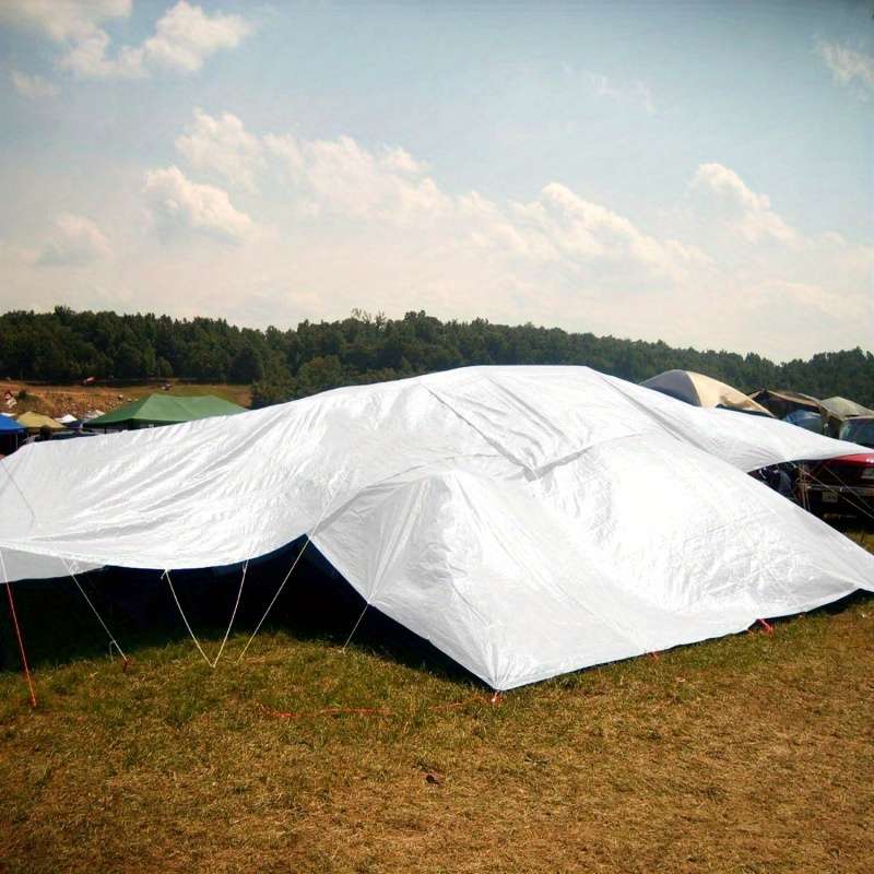 Heavy Duty White Waterproof Tarp With Metal Grommets
