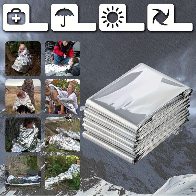 3 Piece Survival Reflective Thermal First Aid Foil Blanket