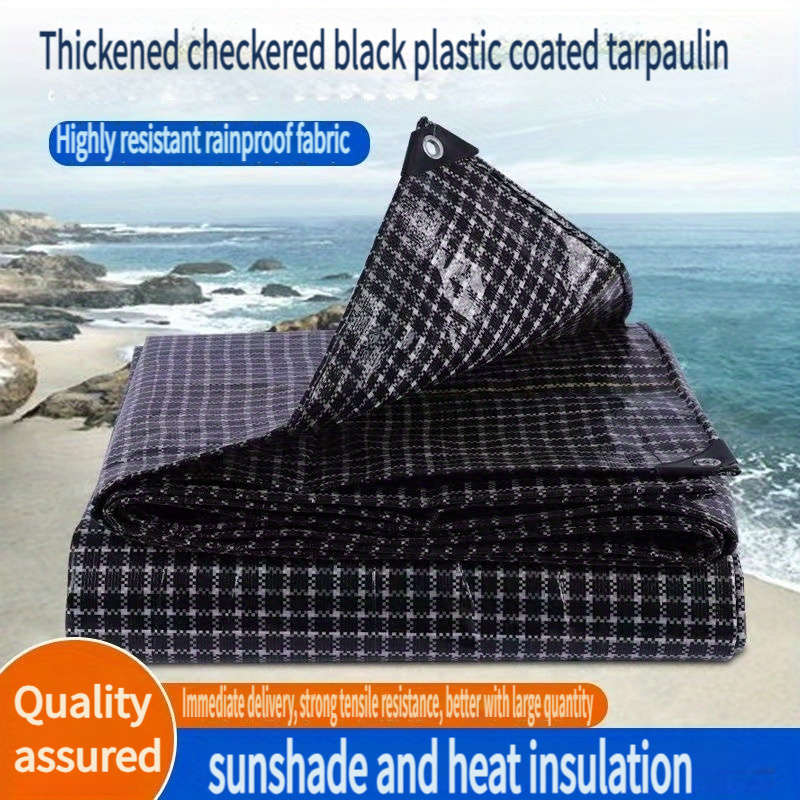 1 Heavy Duty Black And White Check Tarp