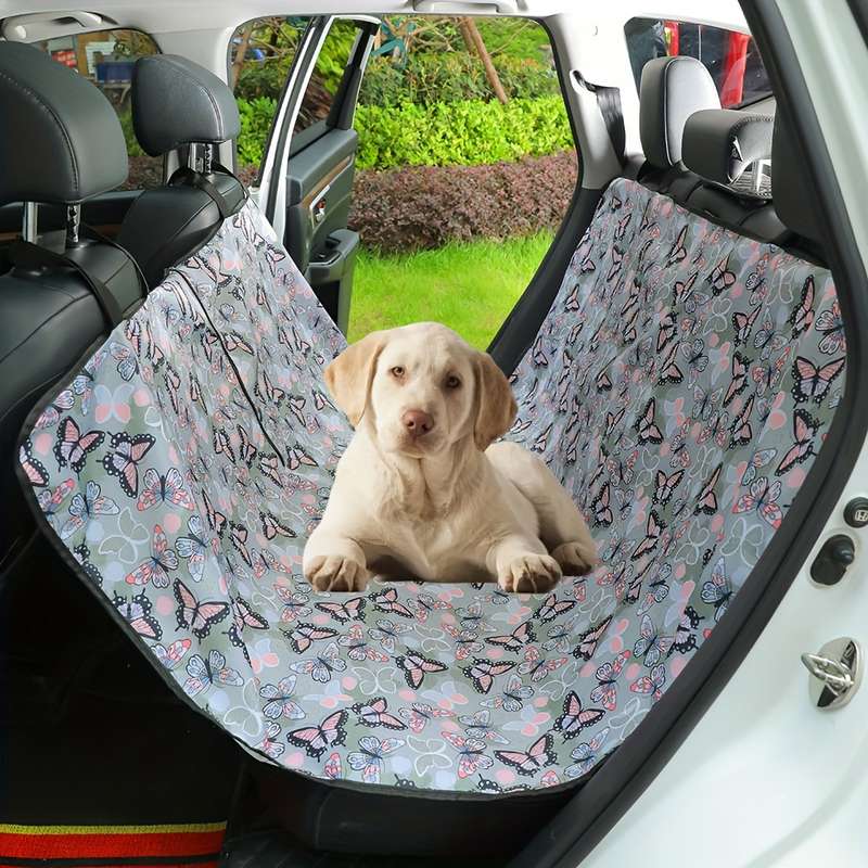 Butterfly Floral Pet Car Seat Cover - Stain Resistant