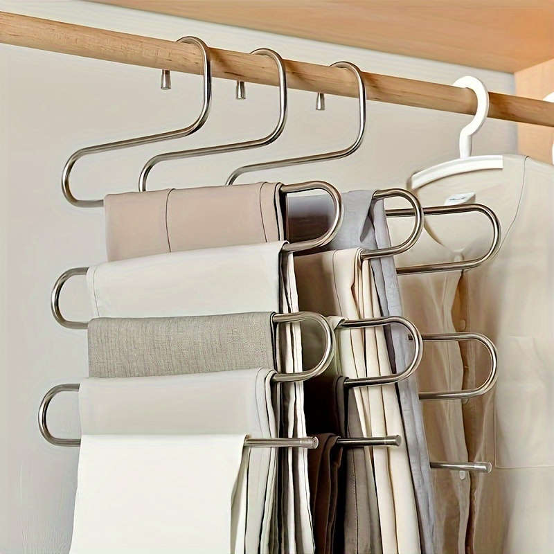 1pcs Stainless Steel Multi-Layer Pants Rack