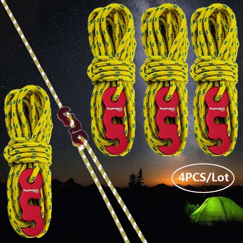 4 Pack Outdoor Camping Reflective Wind Ropes