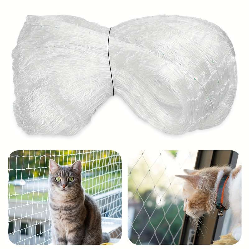 Balcony Transparent Cat Protection Net With Connecting Rope And Accessories