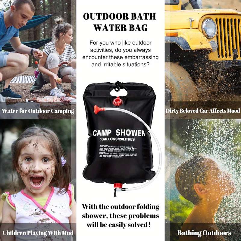 1 Piece Solar Shower Bag For Camping