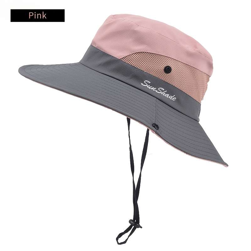 Women's Two-Tone Sun Hat With Ponytail Hole